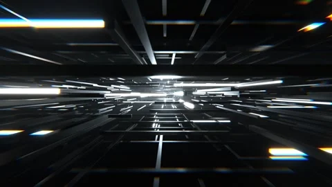 White Sci-Fi Cybernetic Strobe Array Background VJ Loop l 4K Stock Footage 302560601
