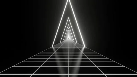 White Sci-Fi Neon Glowing Cyberpunk Road Background VJ Loop in 4K Stock Footage 246753429