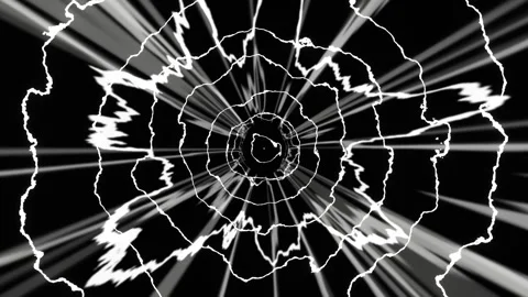 White Sci-Fi Radio Waves Background VJ Loop in 4K Stock Footage 261559304