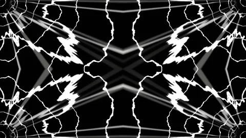 White Sci-Fi Radio Waves Kaleidoscope Background VJ Loop in 4K Stock Footage 330303737