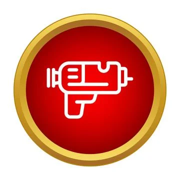 White sci fi ray gun icon vector illustration Ilustración de archivo