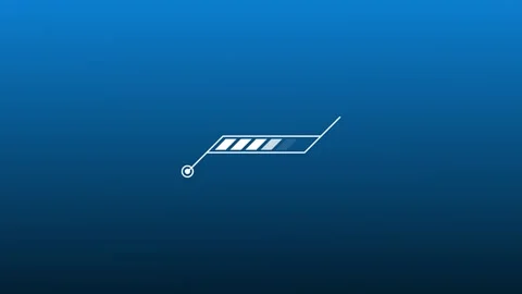 White scifi callout layout with slanted loading progress segments on gradient bg Video stock 343146195