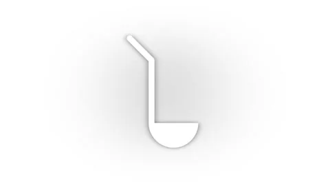 White scoop icon with shadow isolated on white background. Stock Footage 174104504