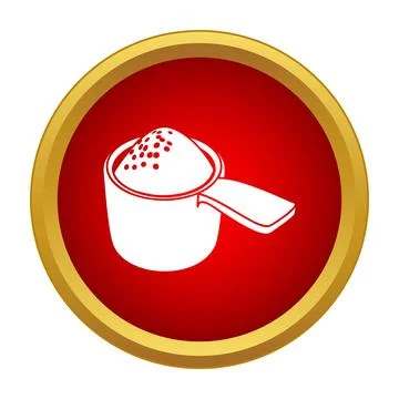 White scoop with laundry detergent powder icon Stock Illustration