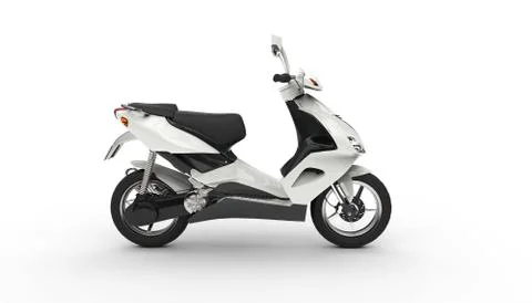 White Scooter Left Side View Stock Illustration