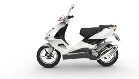White Scooter Side View Stock Illustration