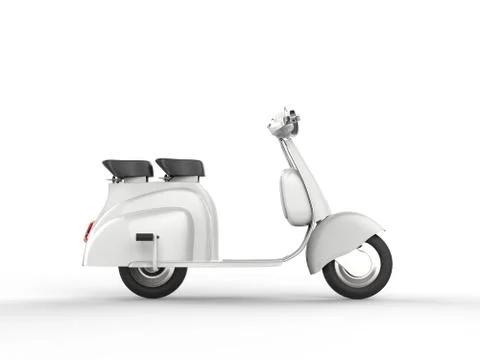 White scooter - side view Stock Illustration