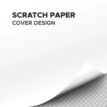 White scratch paper sheet with curl on corner Stock Illustration