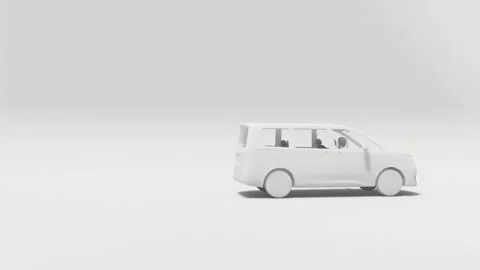 White Screen Car Animation No Material Stock Footage 296218019