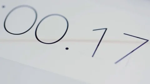 White screen of the digital stopwatch with black number, Start counting fro.. Stock Footage 76018320