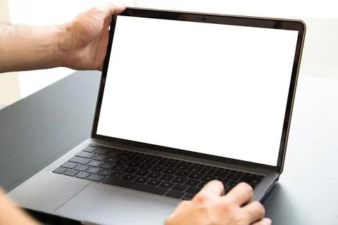 White screen laptop mockup Stock Illustration