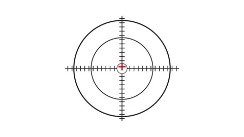 White Screen Reticle Aiming System animation isolated on white background Stock Footage 326726392