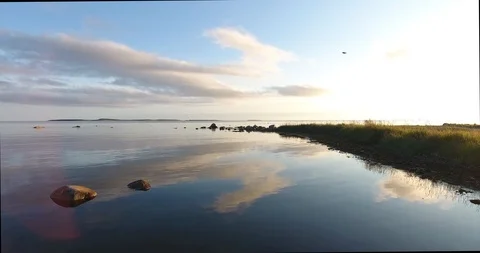 White Sea coast, Solovki Islands Stock Footage
