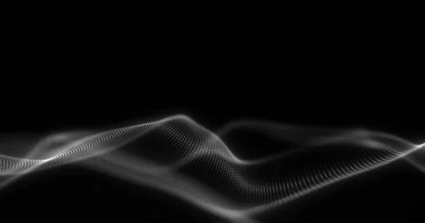 White sea of particles on black background. Stock Illustration
