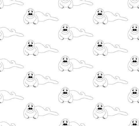 White Seal on White Background Stock Illustration