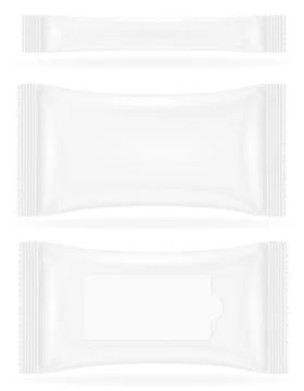 White sealed bag packing vector illustration 스톡 일러스트