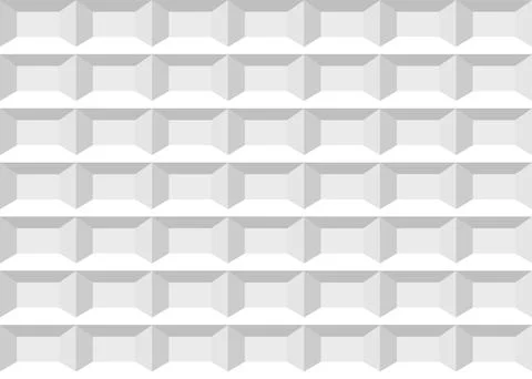 White seamless geometric 3d pattern. Wall repeatable structure construction Stock Illustration