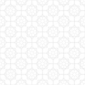 White seamless geometric ornamental pattern - oriental background. Ornate Illustrazione stock