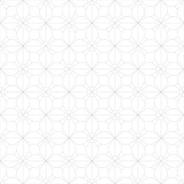 White seamless geometric ornamental pattern - oriental background. Ornate Ilustração Stock