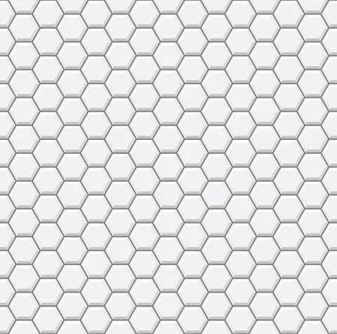 White Seamless Hexagons Tile Pattern. Flat Style Vector Illustrazione stock