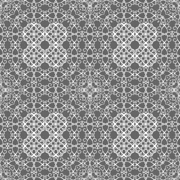 White seamless lace pattern in eastern style Stock Illustration