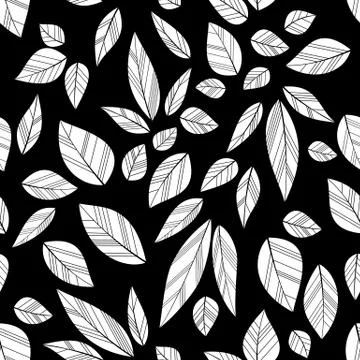 White seamless leaves Stock Illustration