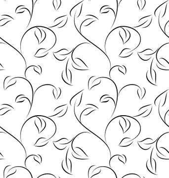 White seamless leaves イラスト素材