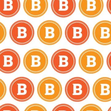 White Seamless Pattern With Bitcoins Signs Crypto Currency Mining Background Stock Illustration