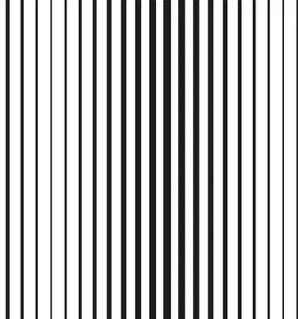 White seamless pattern with black vertical lines and stripe. Illustrazione stock