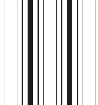White seamless pattern with black vertical lines and stripe. Illustrazione stock