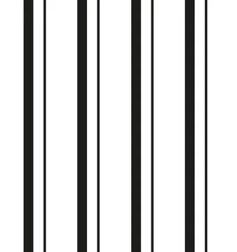 White seamless pattern with black vertical lines and stripe. Illustrazione stock
