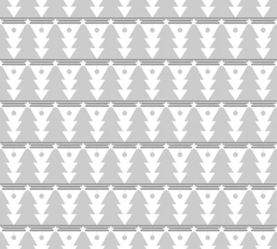 White seamless pattern for Christmas. Grey trees and rhombs on a white Stock-Illustration