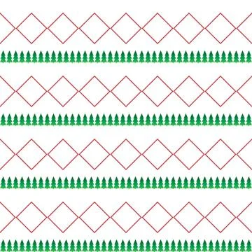 White seamless pattern for Christmas. Red and green ornament on a white Illustrazione stock