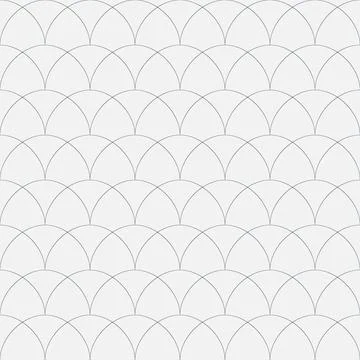 White seamless pattern delicate geometric arch, elegant background for textil Stock Illustration