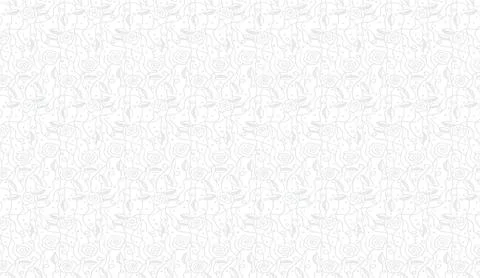 White seamless pattern with delicate light gray line art botanical vector Stock Illustration