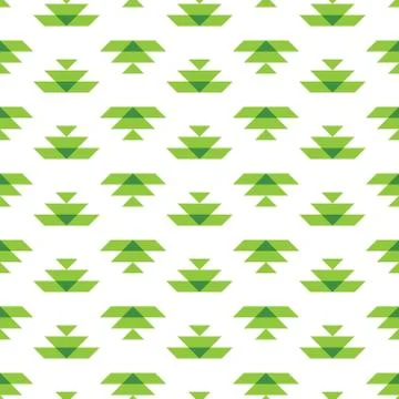 White seamless pattern with green Aztec elements 스톡 일러스트