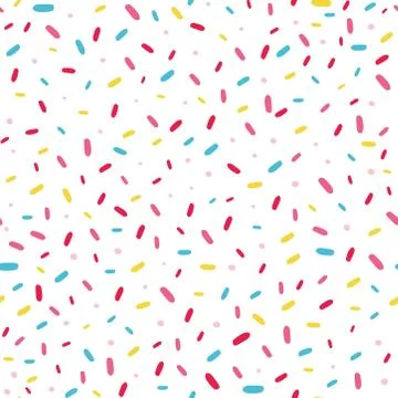 White seamless pattern with sprinkles Stock Illustration