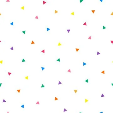 White seamless simple pattern with triangle colorful geometric shapes Illustrazione stock