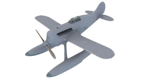 White seaplane. 3D render Stock Illustration