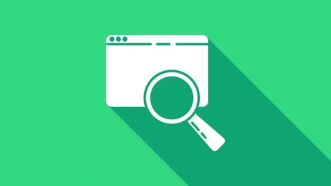 White Search in a browser window icon isolated on green background. 4K Video Stock Footage 146978864