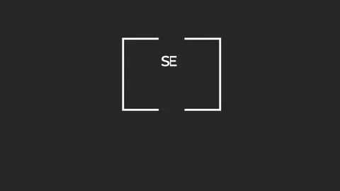 White search engine optimization text emerging inside white frame, fragmenting Stock Footage 306964133