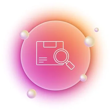 White Search package icon isolated on white background. Parcel tracking. Ma.. イラスト素材