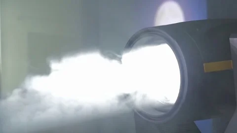 White searchlight moves in the darkness, HD, 1920x1080. Stock Footage 72139101