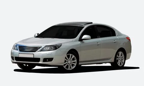White sedan front view Фото