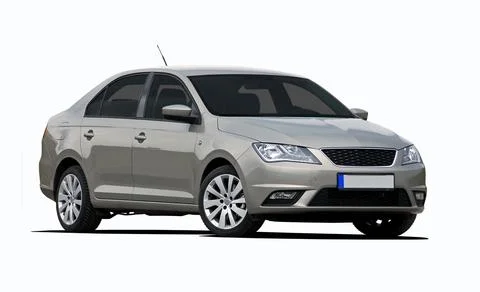 White sedan front view Fotos Stock