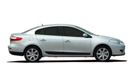 White sedan side view Stock Photos