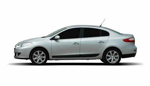White sedan side view Fotos Stock