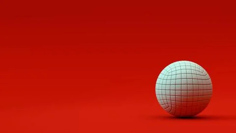 White segmented sphere on red background.... Stock Illustration