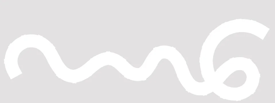 White segmented wavy line, thick white curve, abstract textured stroke Illustrazione stock