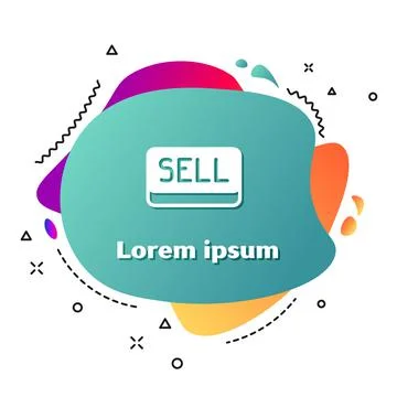 White Sell button icon isolated on white background. Financial and stock Stock Illustration